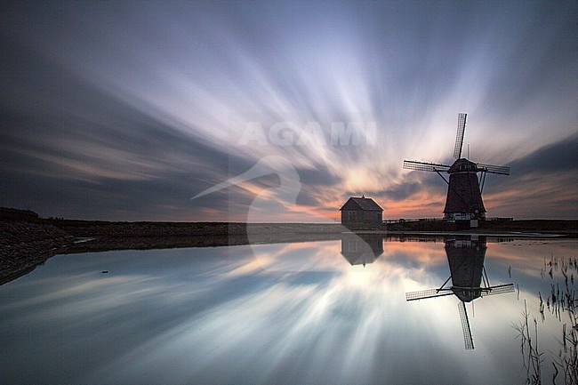 Mill Het Noorden on Texel Netherlands stock-image by Agami/Wil Leurs,