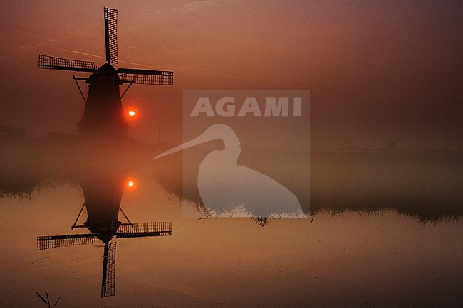Dutch windmill Hempensermeerpolder stock-image by Agami/Wil Leurs,